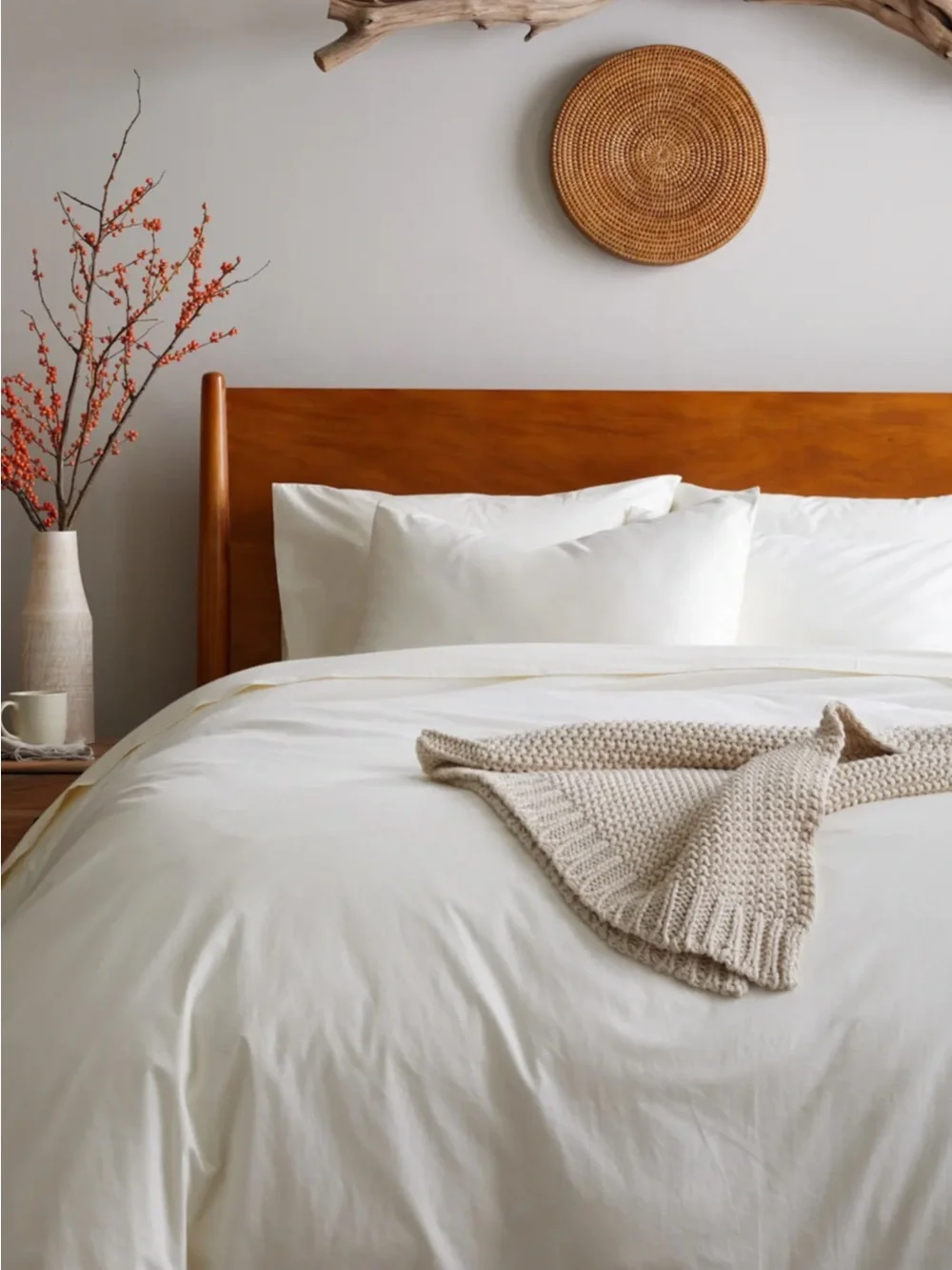 Quince Full/Queen Cotton Duvet cover #193 Shade -Ivory